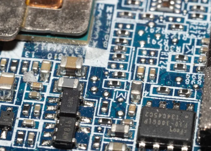 Stock photo: macro close-up of an electronic circuit board
